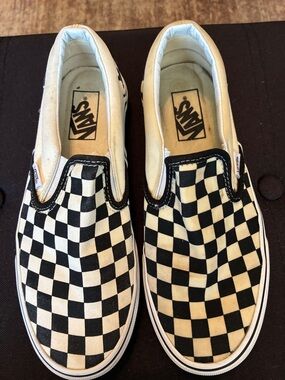 Vans Slip-On Checkerboard Sneakers - Black & White